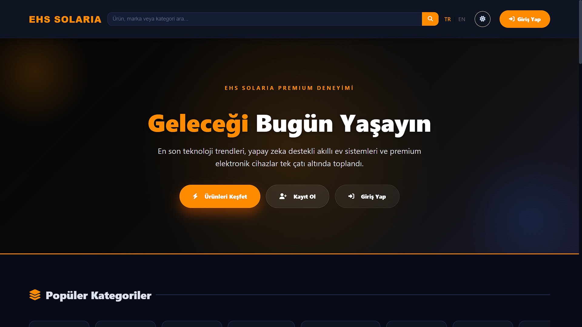 Kapsamlı pazaryeri ve admin paneli web tasarımı — EminTechLab e-ticaret geliştirme projesi